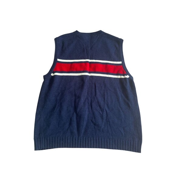 TOMMY HILFIGER Vintage Men's Navy Striped V Neck Vest Size XL - Picture 3 of 6